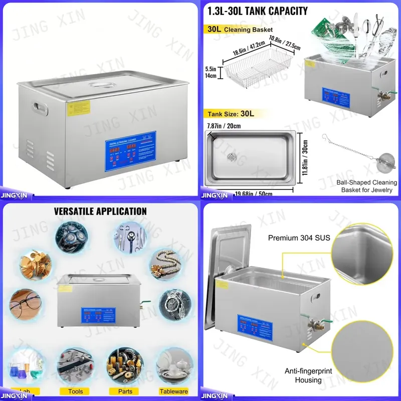 Ultrasonic Cleaner 30L Industrial - Máquina de Limpeza Ultrassônica Digital Personalizada