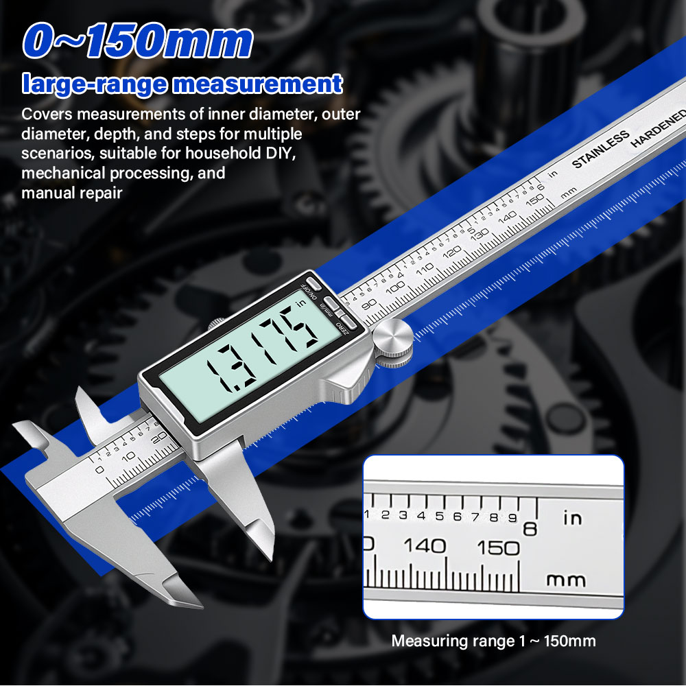 Digital Caliper 150Mm Stainless Steel - Novo Paquímetro Digital de Aço Inoxidável