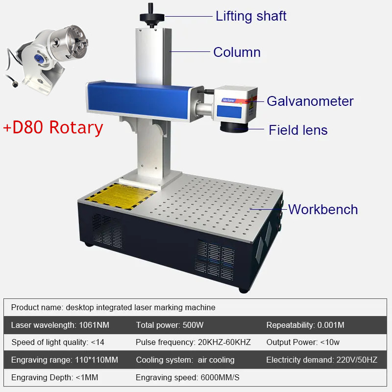 Desktop 100w 50 30 20 raycus f - Fiber Laser Marking Machine 30W avaliação e preço