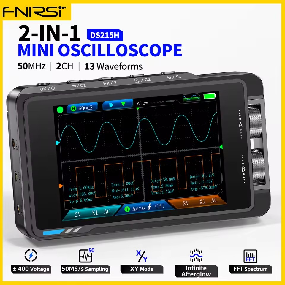 Osciloscópio Digital Portátil  - Fnirsi Digital Oscilloscope Handheld avaliação e preço