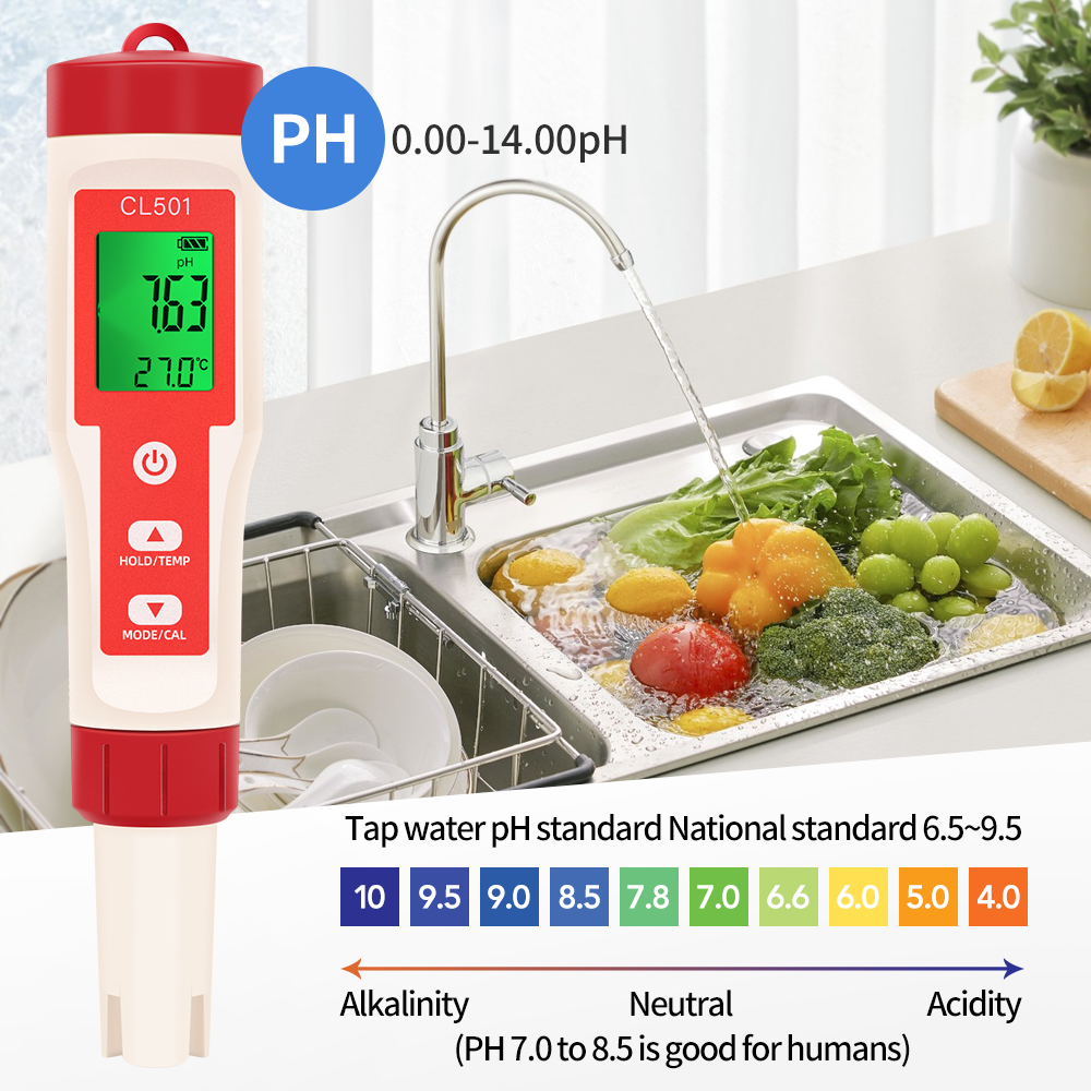 Medidor de temperatura ph/cl2/ - Ph Meter Digital Water Tester avaliação e preço