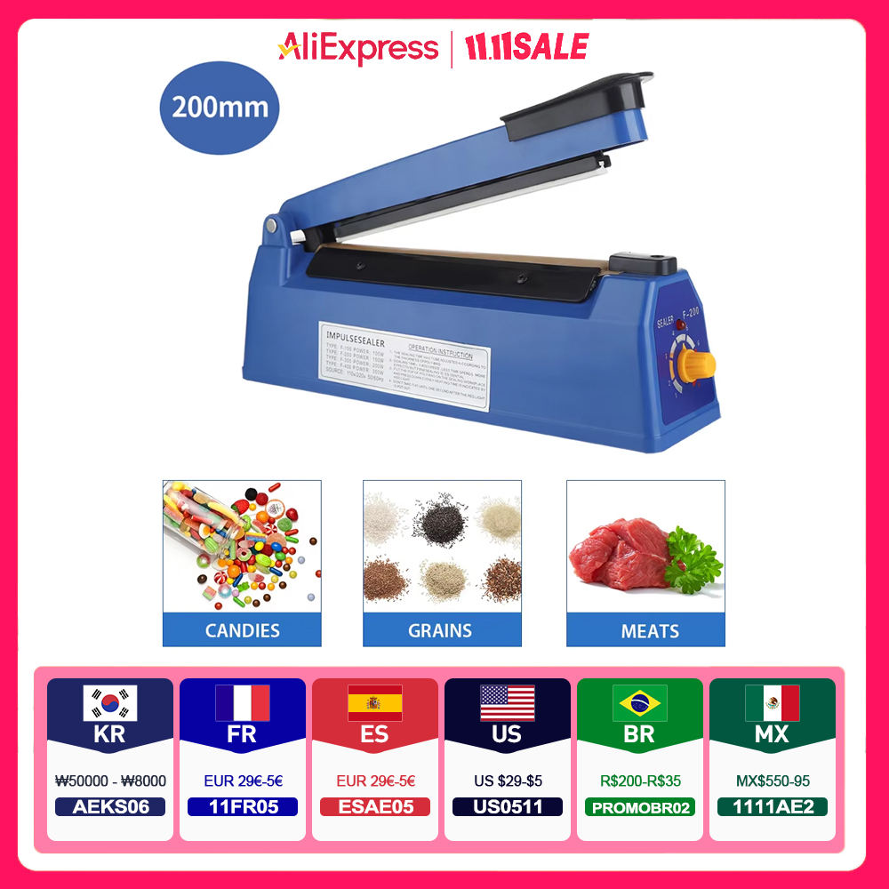 Máquina seladora térmica manua - Plastic Bag Impulse Heat Sealer avaliação e preço