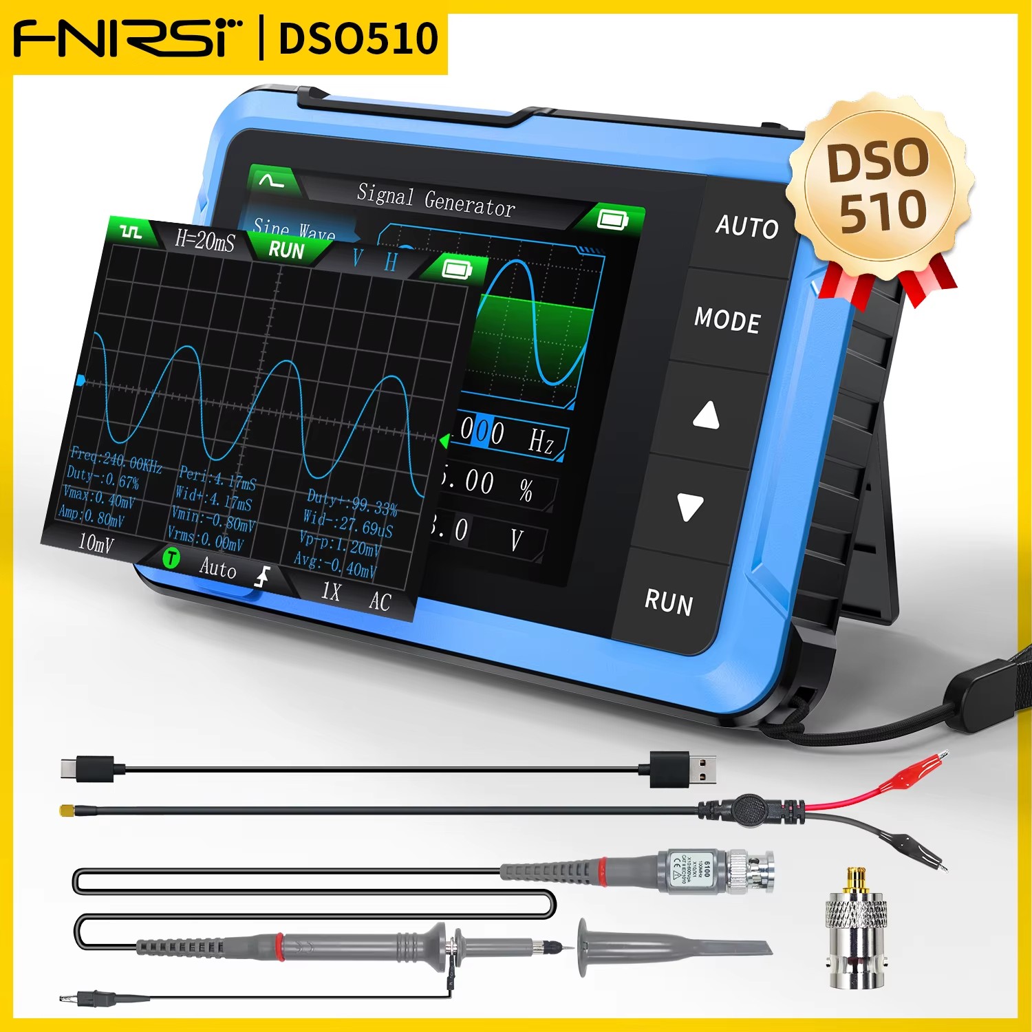 Osciloscópio Digital Portátil  - Fnirsi Digital Oscilloscope Handheld avaliação e preço